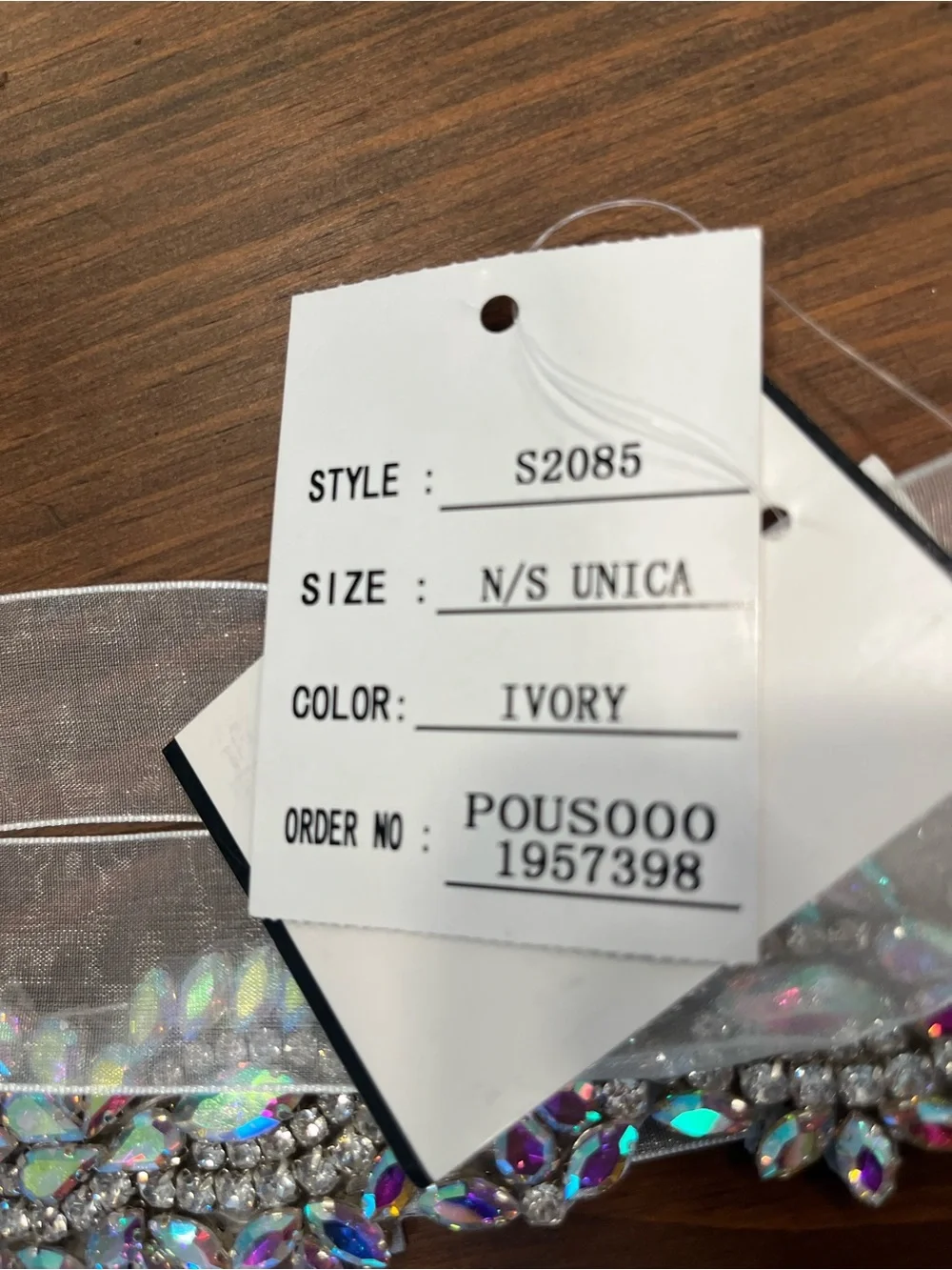 Davids Bridal iridescent crystal